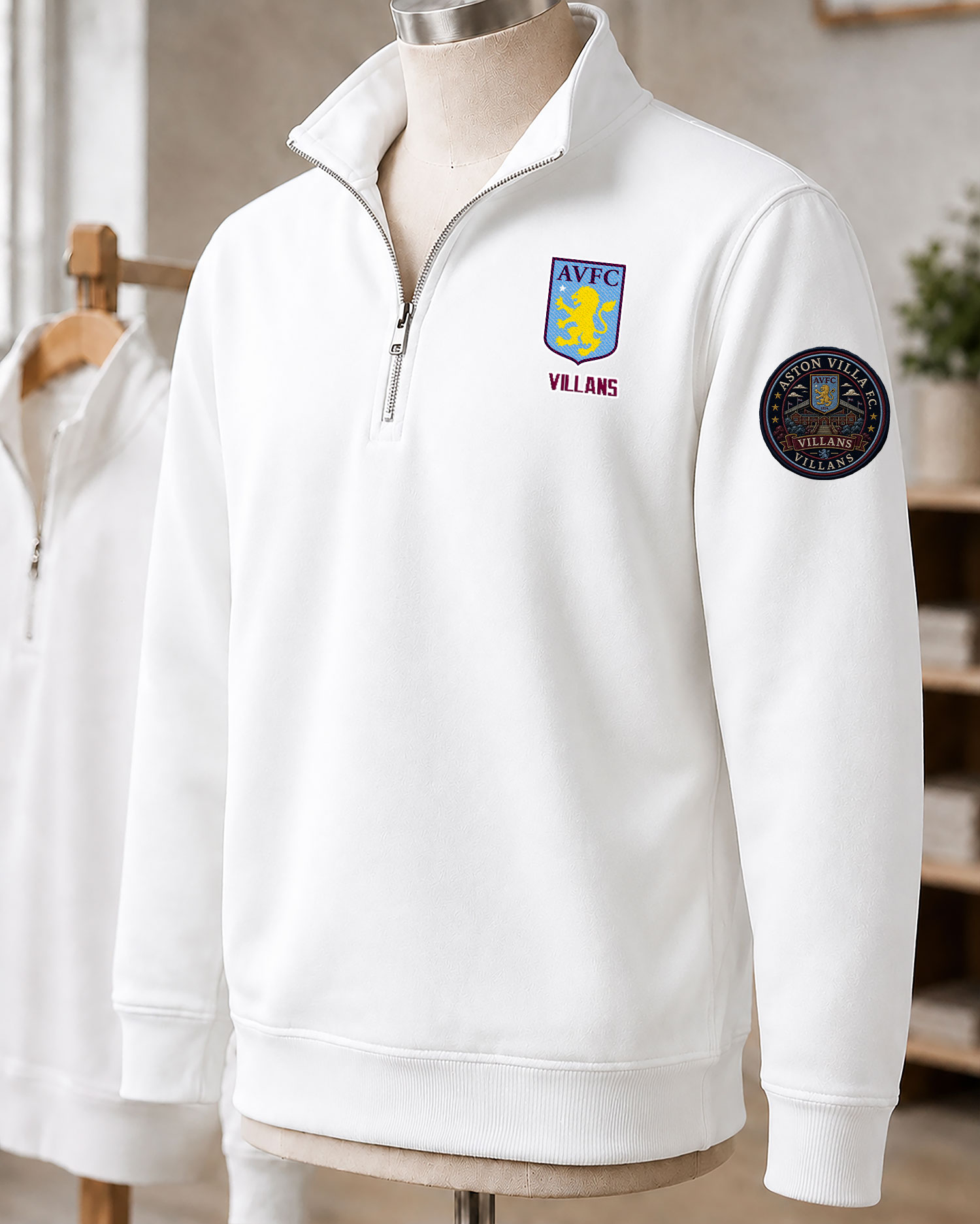 Premier League 2026/27 Aston Villa FC Embroidered Quarter-Zip