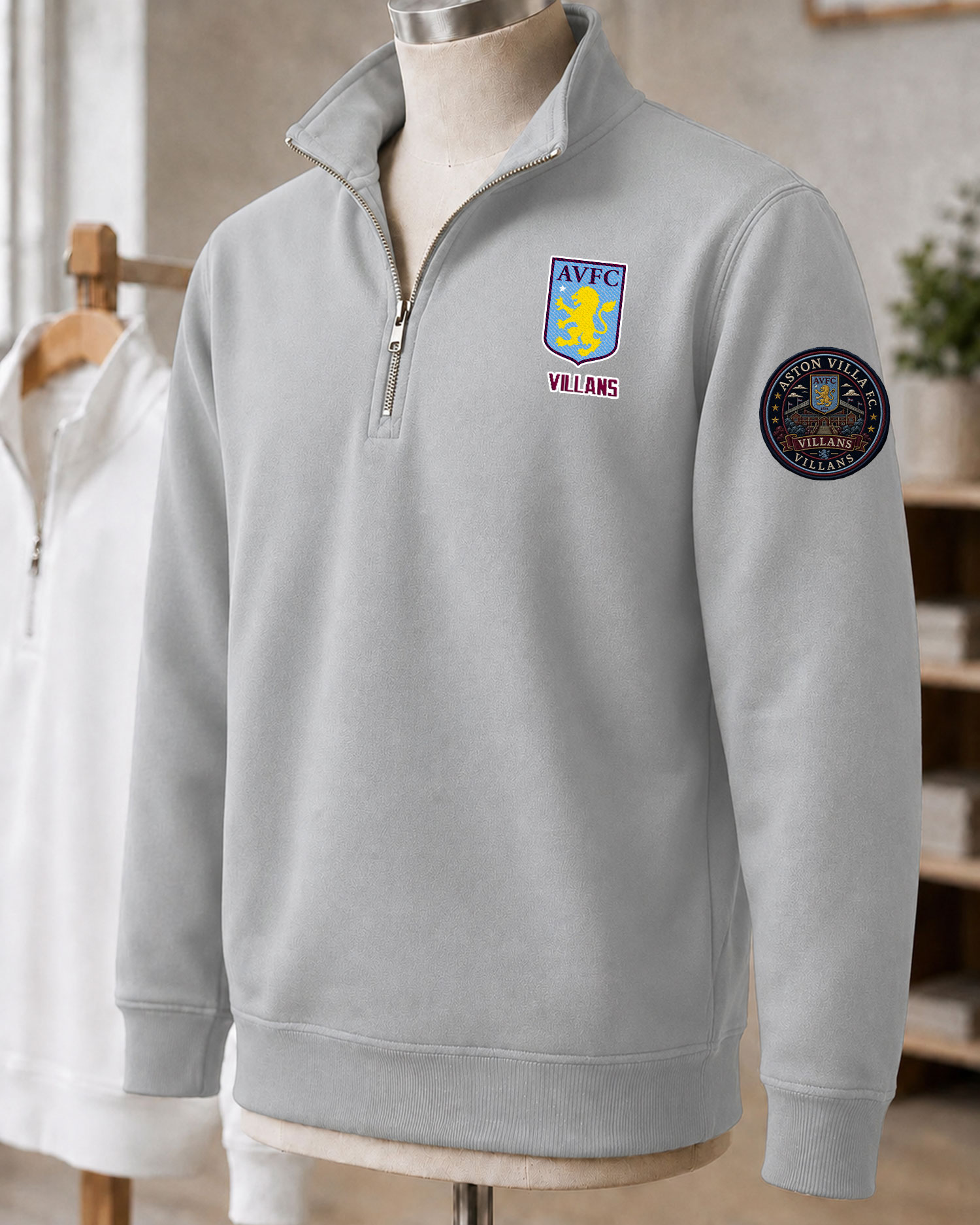 Premier League 2026/27 Aston Villa FC Embroidered Quarter-Zip - Image 2