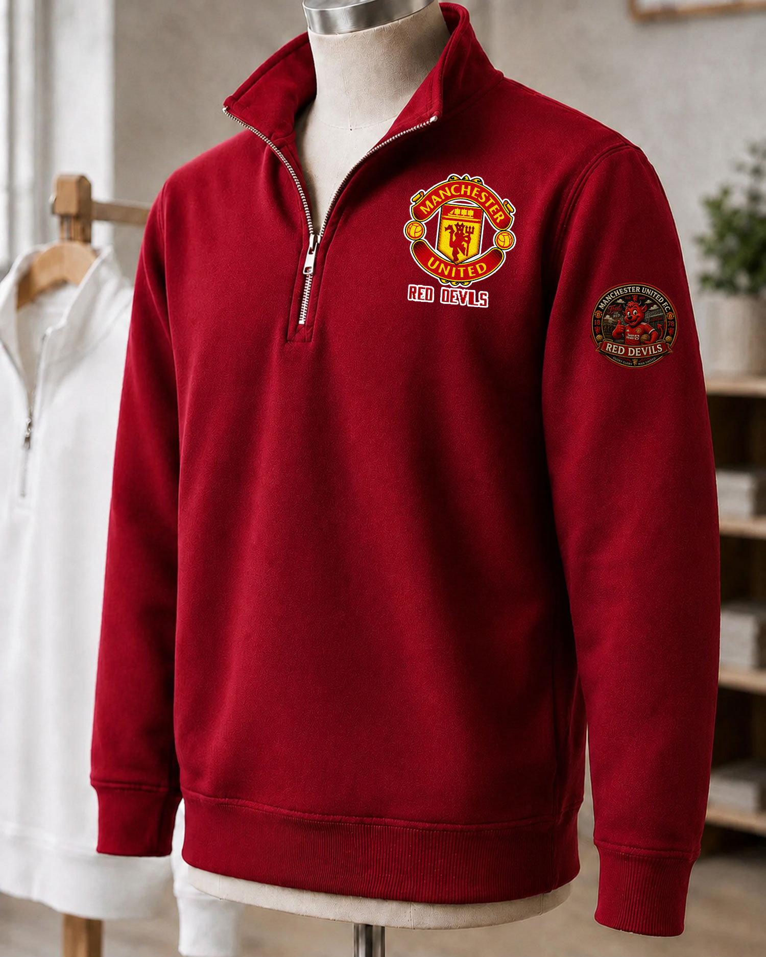 Premier League 2026/27 Manchester United F.C Embroidered Quarter-Zip